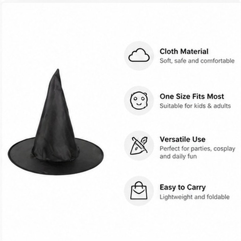Easy Cosplay Prop - 8 stuks Halloween heksenhoed met brede
